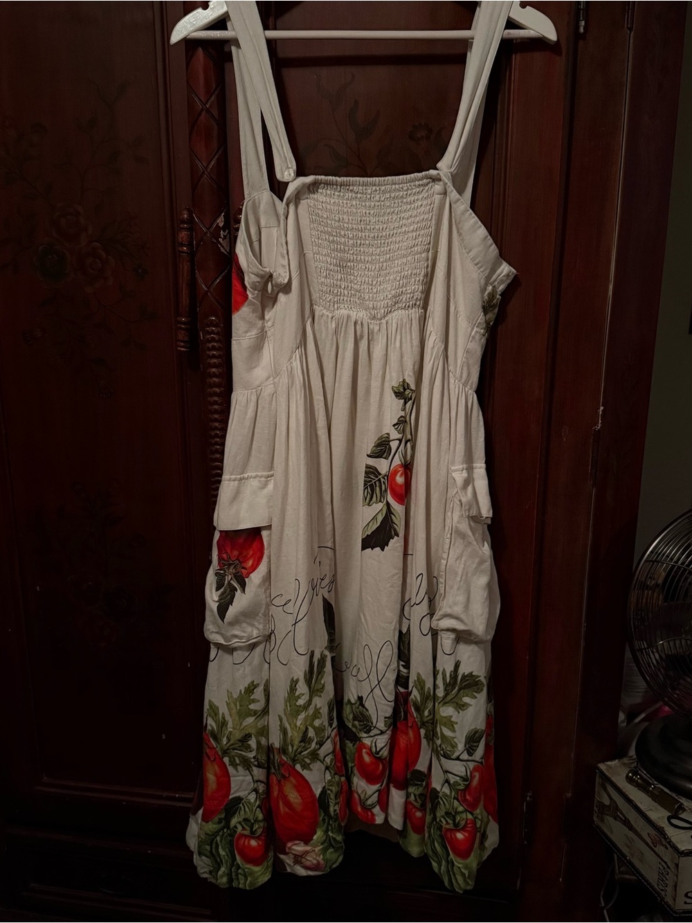 Anthropologie Sleeveless Tomato White Button-Front Sundress. Price Firm - Picture 5 of 6